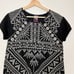 Johnny Was Black White Embroidered Tunic Linen Dress Size S Women