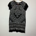 Johnny Was Black White Embroidered Tunic Linen Dress Size S Women