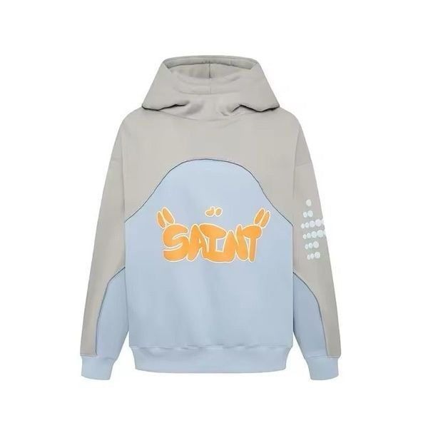 Saint Men’s Hoodie Heavyweight Grey Blue Size XLarge