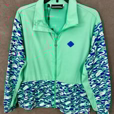 J. Lindeberg Women’s Golf Windbreaker Jacket Jennie Look Jade/Blue Oversized NWT