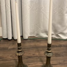 Vintage candle sticks bass Set of 2 ￼ antique ￼looking