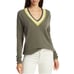 ATM CASHMERE DEEP V-NECK SWEATER SAFARI