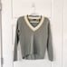 ATM CASHMERE DEEP V-NECK SWEATER SAFARI
