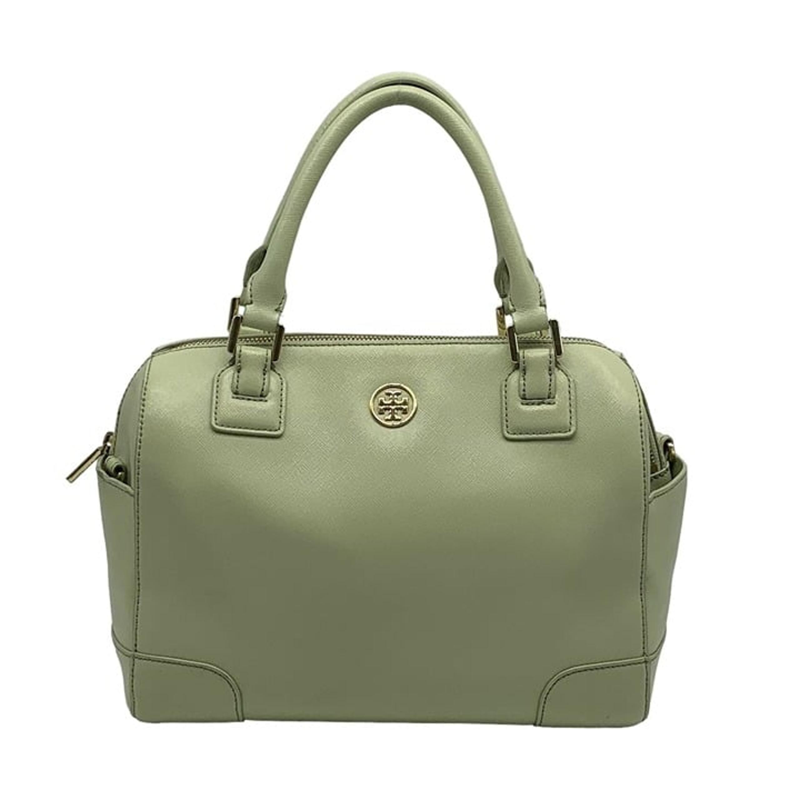 Tory Burch Robinson Middy Mint Julep Green Saffiano Leather Satchel