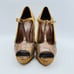 Tory Burch Shoes Womens 7.5 Brown Leather Suede Sandals Heels Peep Toe T Strap