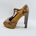 Tory Burch Shoes Womens 7.5 Brown Leather Suede Sandals Heels Peep Toe T Strap
