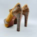 Tory Burch Shoes Womens 7.5 Brown Leather Suede Sandals Heels Peep Toe T Strap