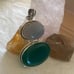 Green Onyx & Blue Chalcedony Pendant