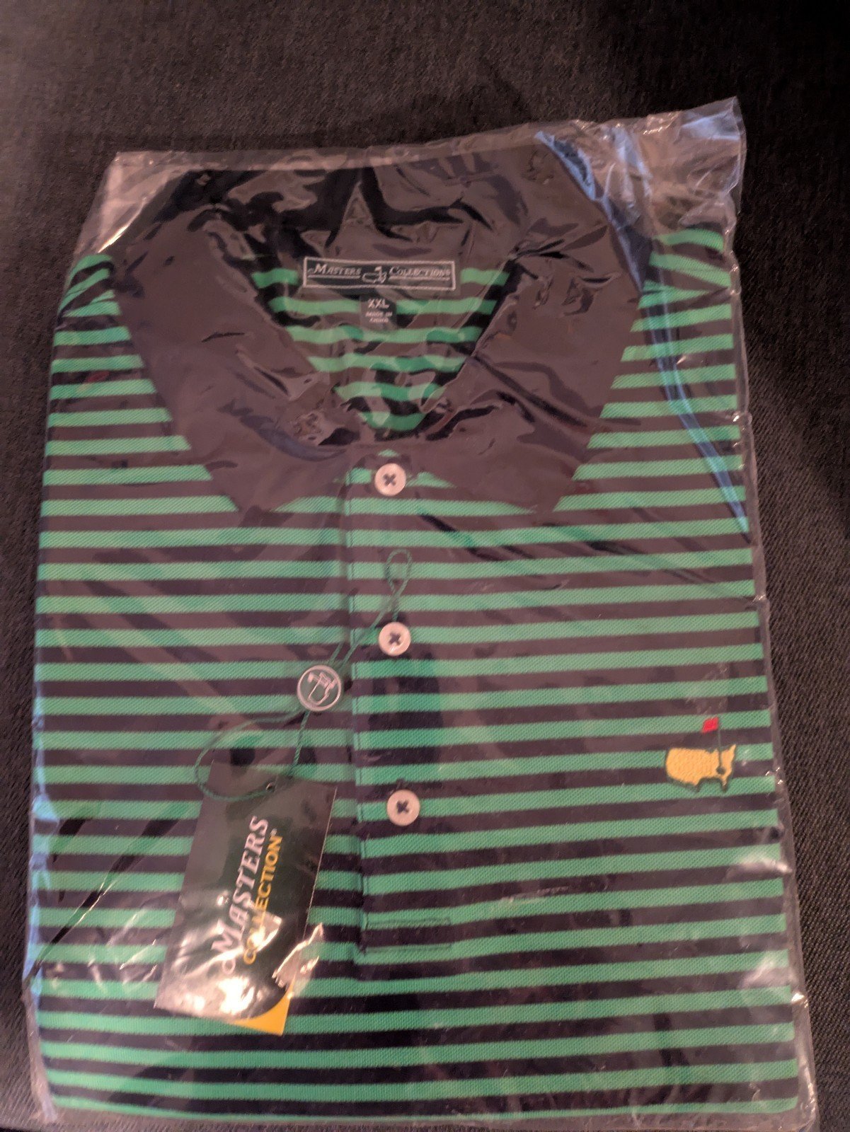 NEW MENS XXL THE MASTERS PGA GLF POLO AUGUSTA MASTERS COLLECTION BLUE / GREEN