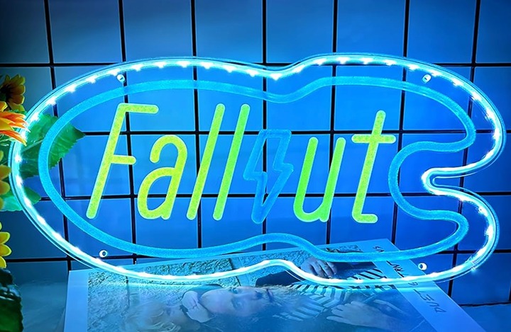 Vivid Bright Blue Fallout Nuke LED Night Light Room Wall Decoration