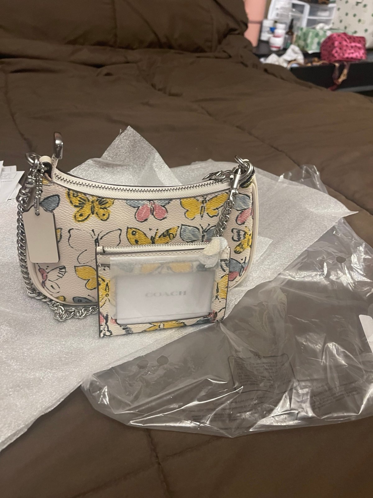 Coach Teri Mini Crossbody Bag With Butterfly Print and Matching I.d wallet