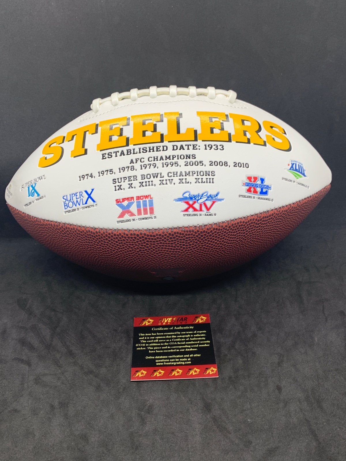 Pittsburg Steelers autographed football