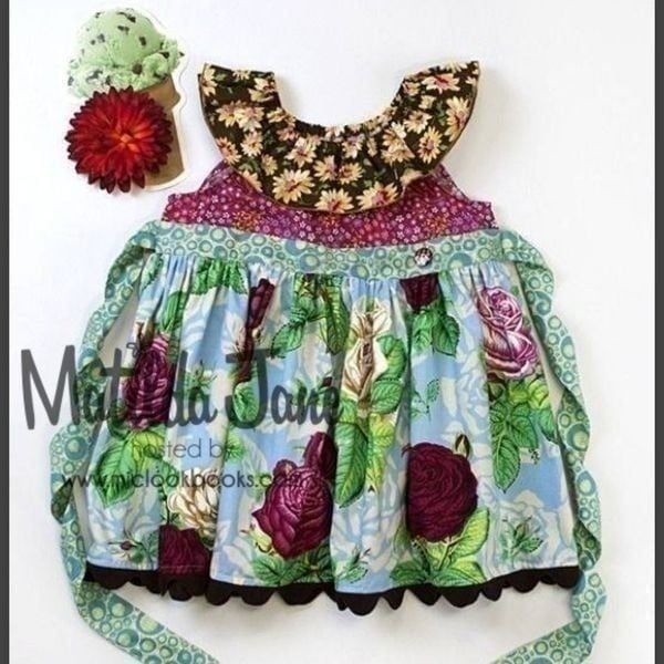 Matilda Jane Platinum Girls Florence Puffer Floral Size 4 #14/20 Made in USA