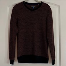 Vince Camuto Slim Fit Melange Long Sleeve V-Neck