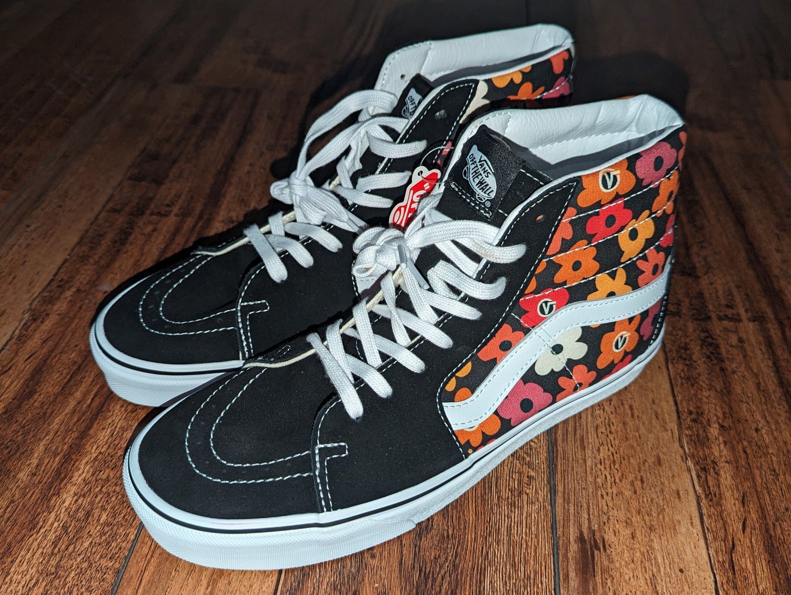 NEW Mens Vans SK8-Hi Flower Black Multicolor Floral Sneaker Shoes Size 11