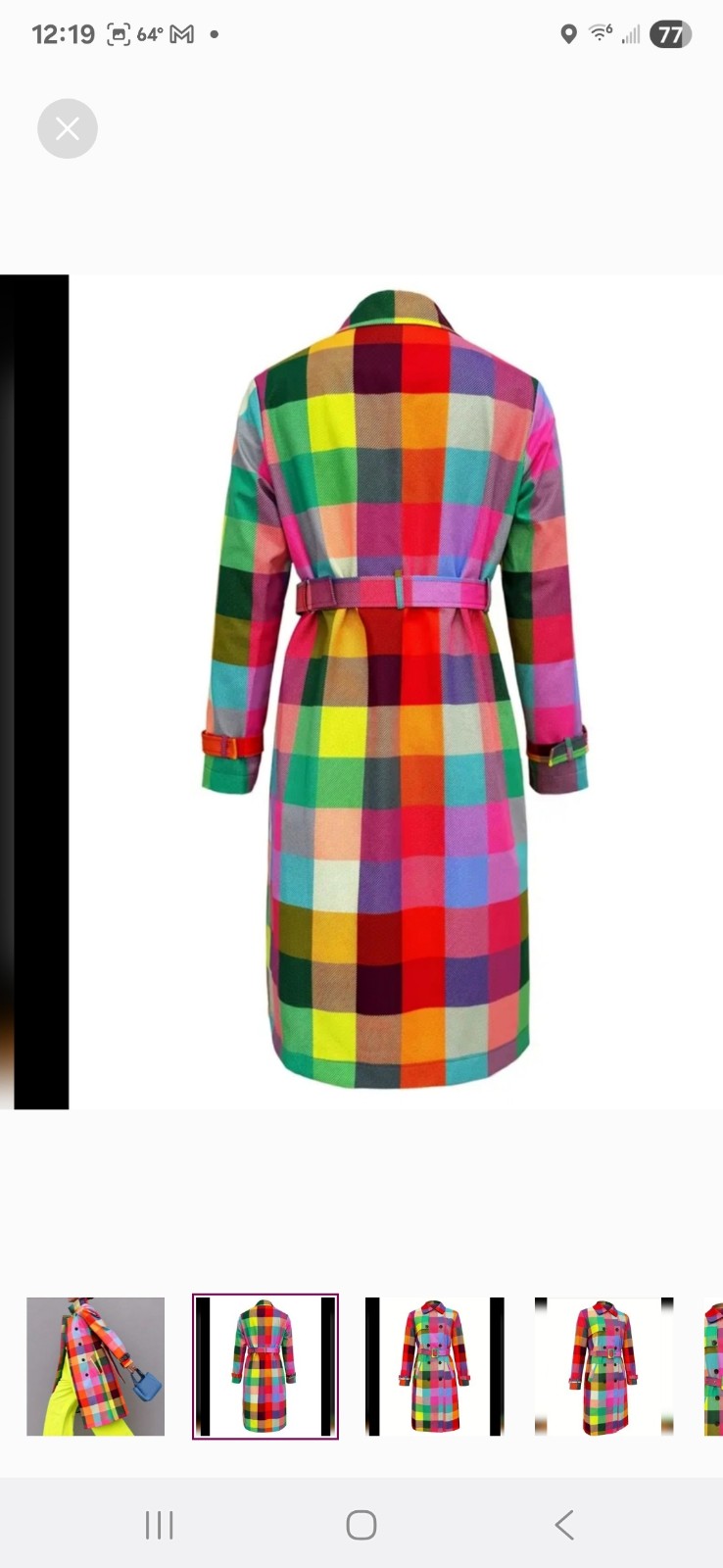 Neon check coat