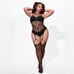 Plus Black Fishnet Bodystocking Lingerie