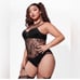 Plus Black Fishnet Bodystocking Lingerie