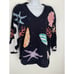 Vintage Raphels Hand Knitted Navy Seashells Sweater M Chunky Knit Pullover Beach