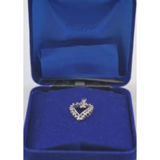 VTG SOLID 10k GOLD Pendant HEART White Gold stamped AFJC10k