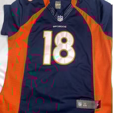 Peyton Manning Denver Broncos #18 Nike On Field Orange Game Jersey Women's LG