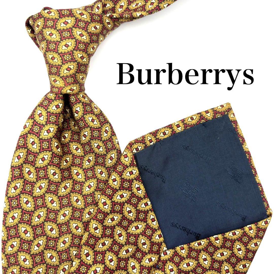 【Great Price】 Burberrys Tie, All-Over Pattern, Red, Yellow, Black