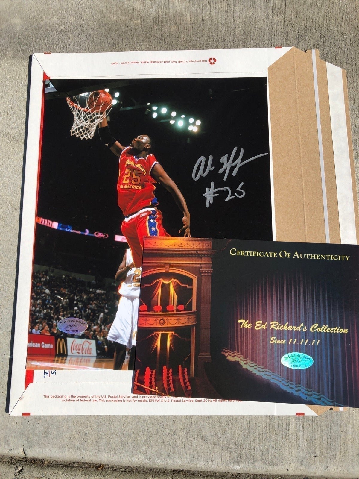 Al Jefferson McDonald’s autographed 8x10 w/COA from ERC! Over 500 signings!!!!!