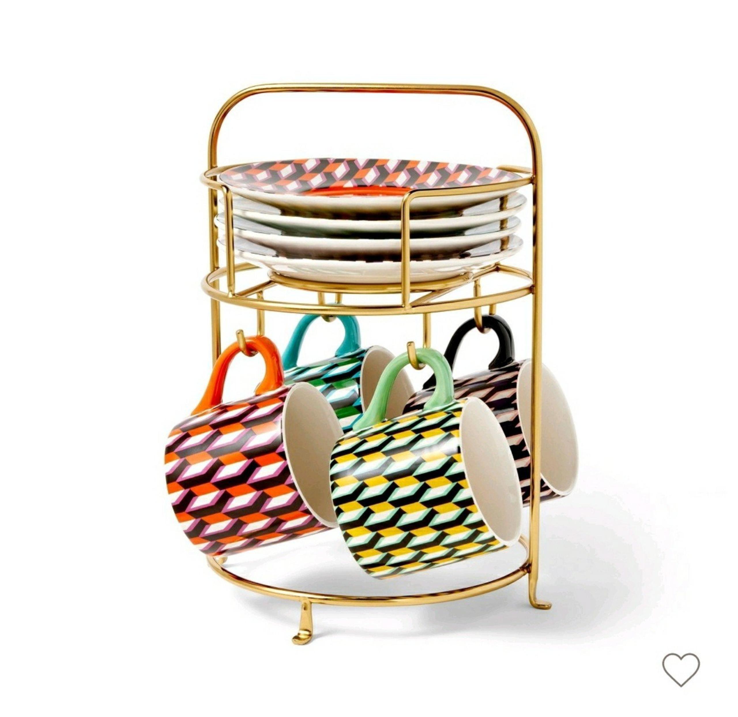 DVF for Target Arrow Geo Mug Drinkware Set with Saucers and Stand