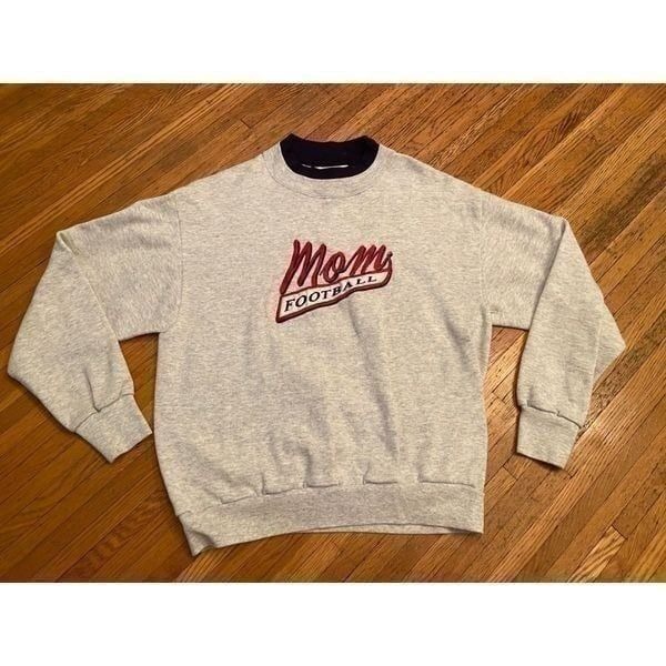 Vintage Football Mom grey crewneck sweatshirt.