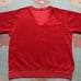 Vintage 70s 80s long sleeve shirt velour red soft comfy cotton boxy adult small