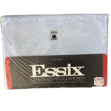Vintage Essix fitted sheet blue embelished twin cotton