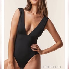 Andie Swim The Medium Coverage Mykonos One Piece Swimsuit Black size XS NWT