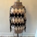 CHARLIE B | Women's Turtle Neck Harlequin Pattern Sweater 105 NEW Size XXL