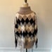 CHARLIE B | Women's Turtle Neck Harlequin Pattern Sweater 105 NEW Size XXL