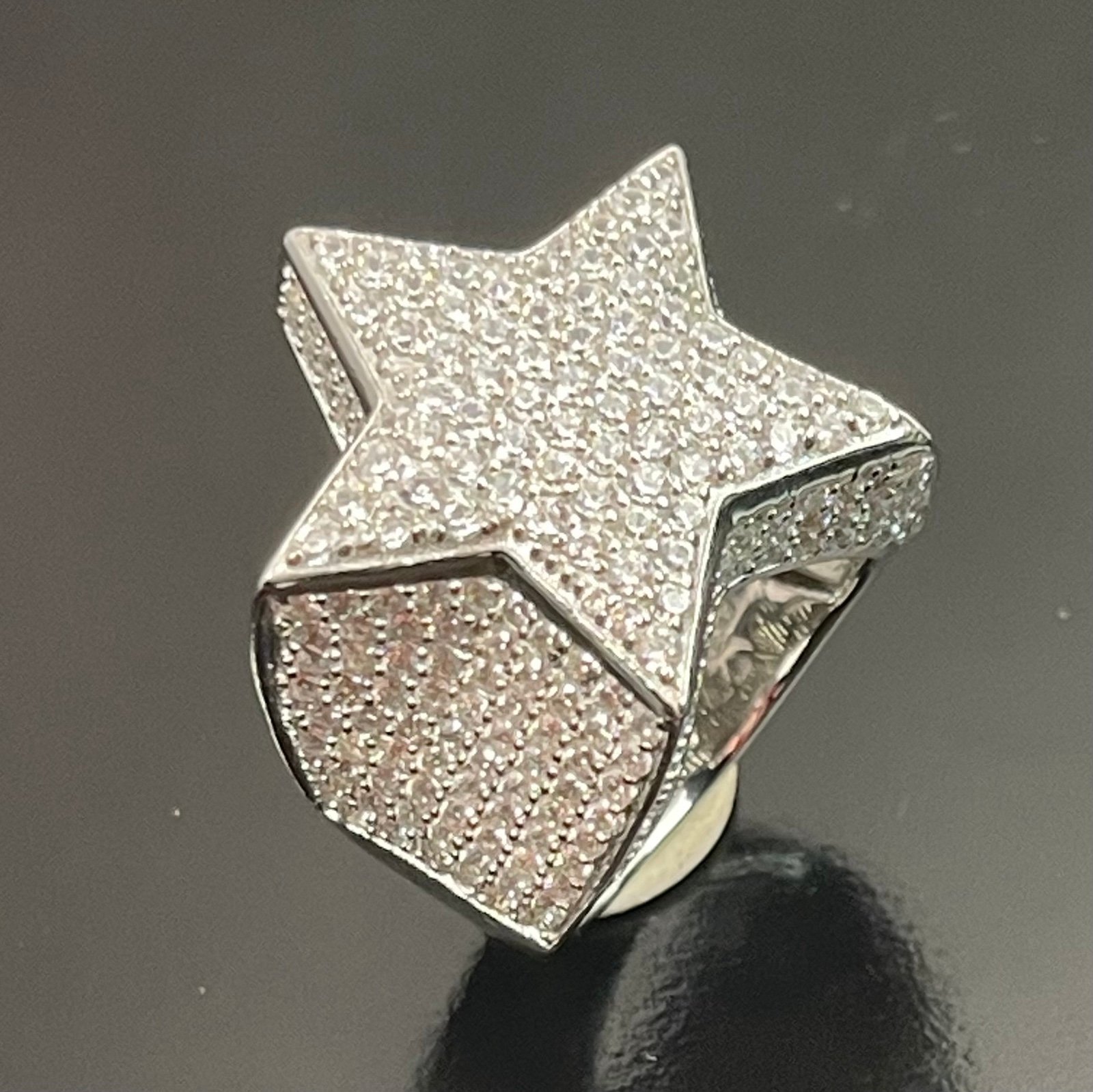 solid 925 silver large star ring size 11,10,9,8,7 option