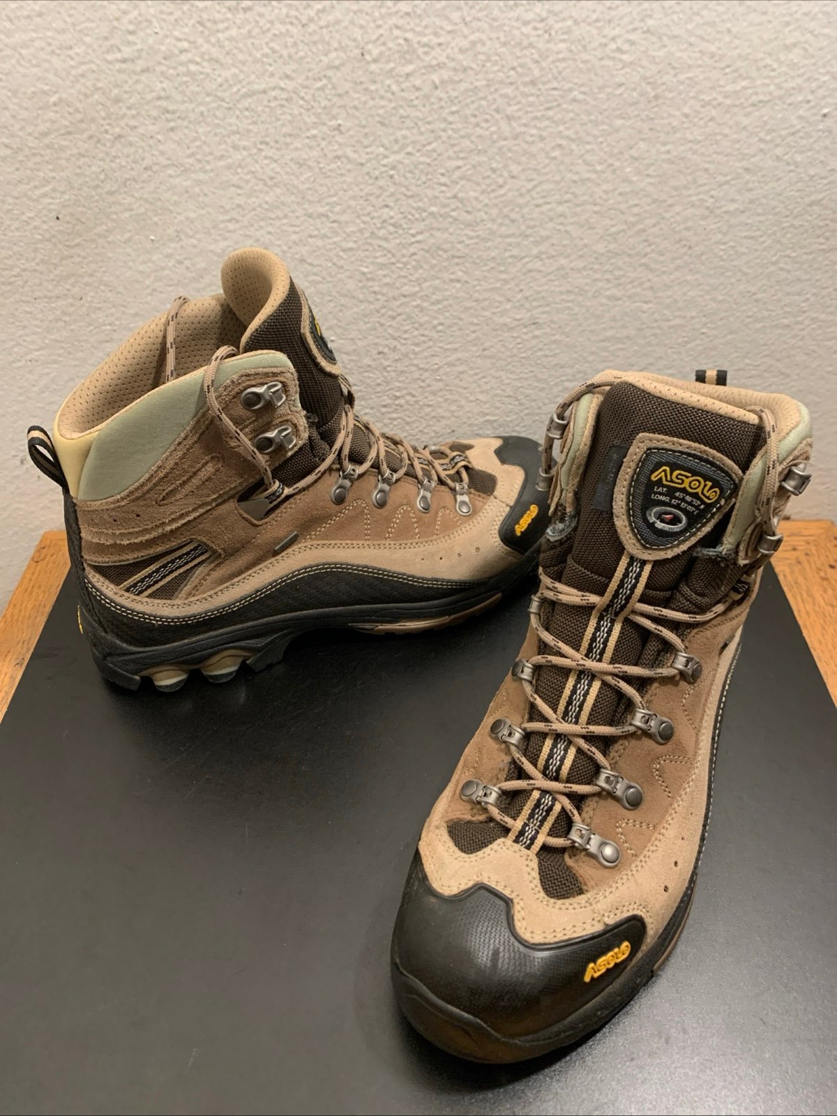 ASOLO MORAN GTX Dark Sand Hiking Boots Shoes Men's Sz 9 Waterproof Gore-tex