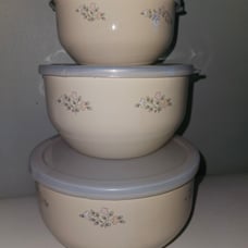 Pfaltzgraff 3 piece set metal enamael mixing bowls