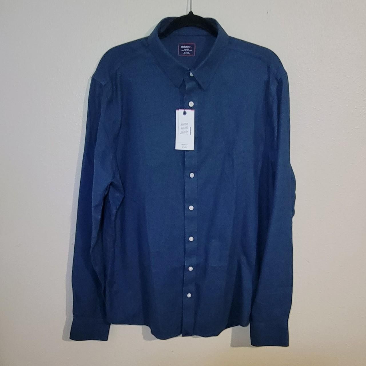 UNTUCKit Veneto Teal Wrinkle‑Free Button‑Up Shirt, Men’s X‑Large (Tall Slim)