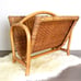 Vintage wicker bamboo bent wood magazine rack boho decor modern farmhouse