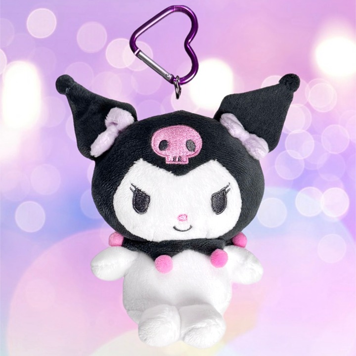 NEW - Sanrio Kuromi Plush Mascot Carabiner Pouch