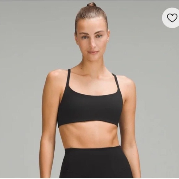 LULULEMON Wunder Train Strappy Racer Bra Size 2 Black Activewear Medium Support