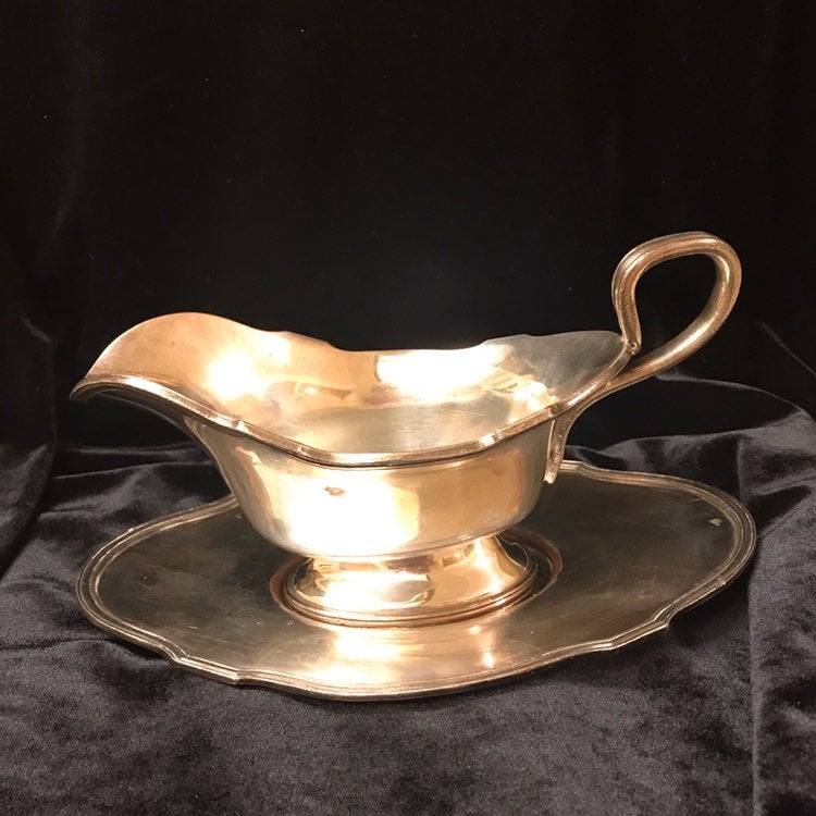 Sheffield Gravy Boat Tray Silver Plate