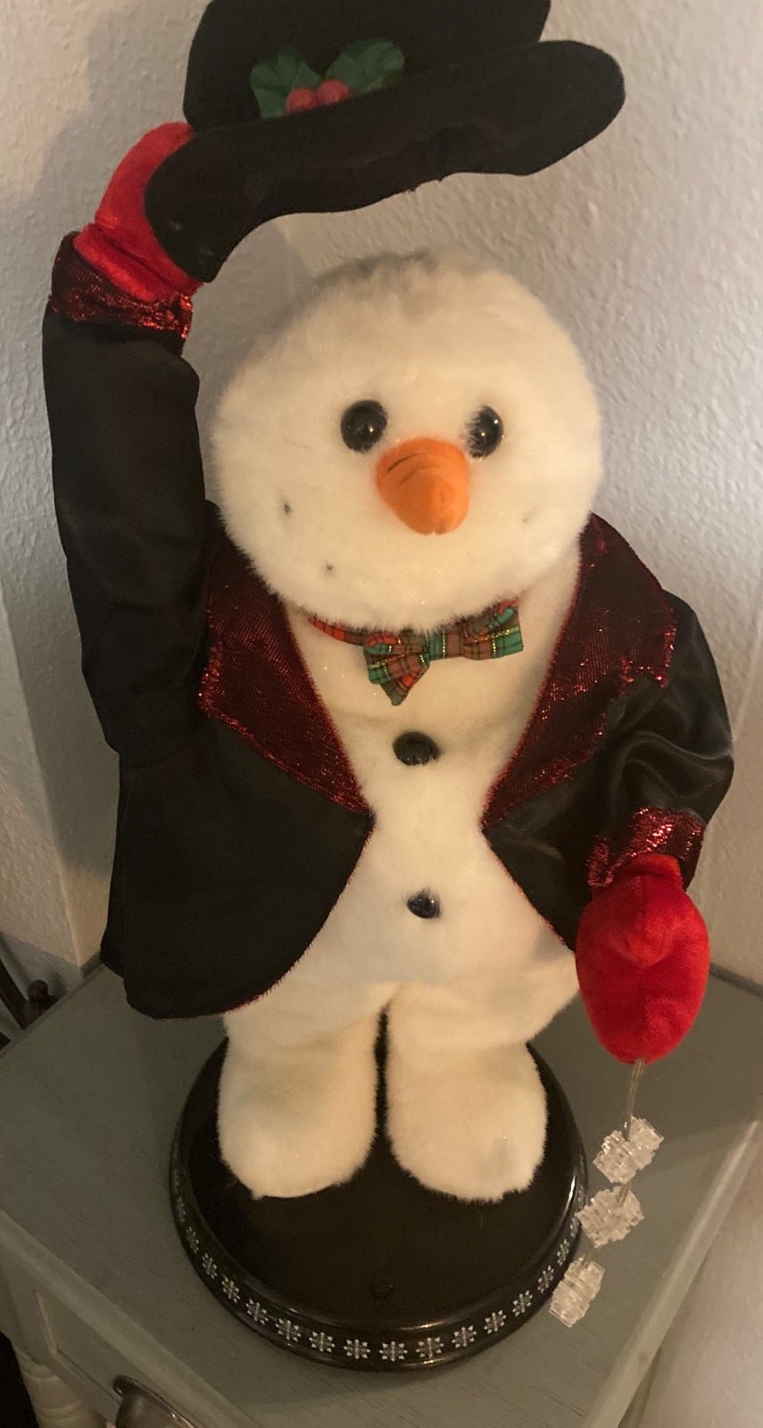 Gemmy Mr Snow Business Spinning Snowflake Snowman