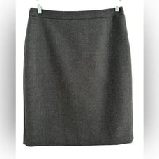 J Crew # 2 Pencil Gray Double Serge Wool Tweed Skirt | Size 12