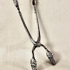 Gorham 'Jensen Style' Sterling Silver Spring Action Sugar Tongs MCM Mid Century