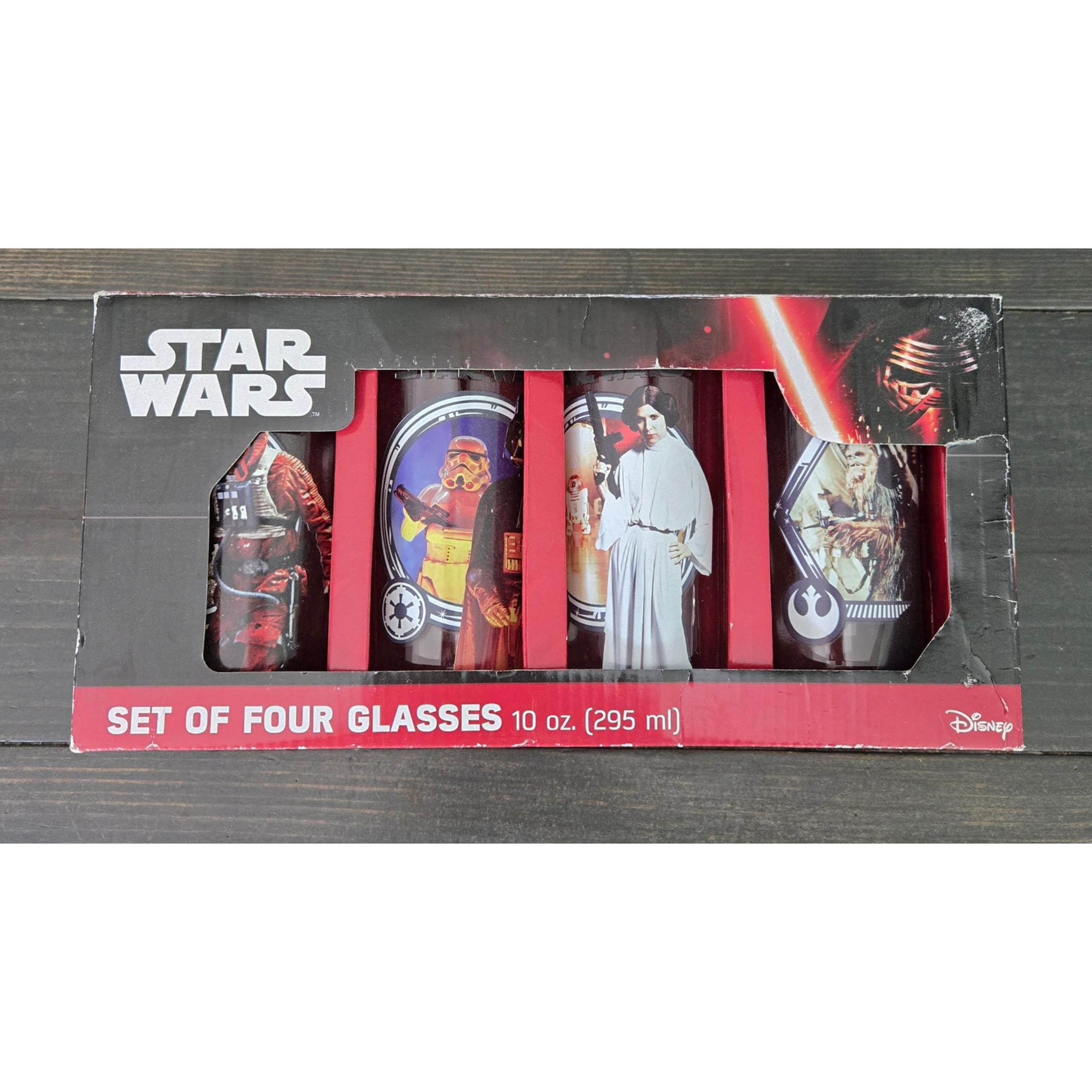 Star Wars Glasses Set of Four 10 oz Drinking Glasses New In Box