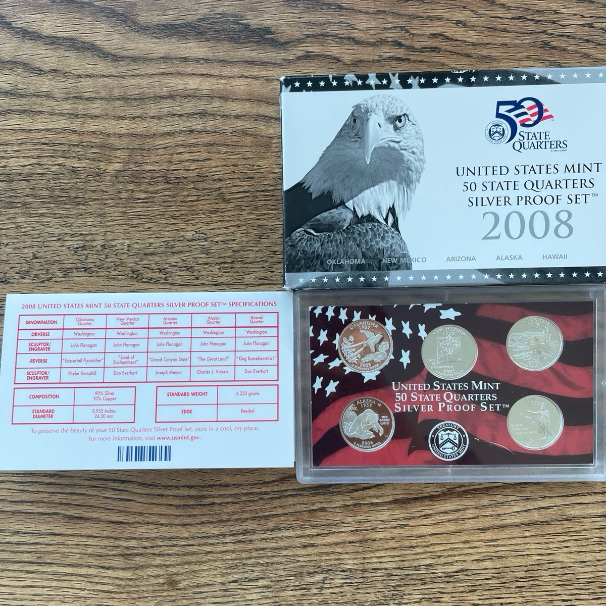 US Mint Silver Proof Set 2008 Quarters