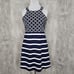 Southern Tide Womens L Navy White Striped Aline Halter Beach Nautical Dress