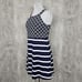 Southern Tide Womens L Navy White Striped Aline Halter Beach Nautical Dress