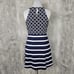 Southern Tide Womens L Navy White Striped Aline Halter Beach Nautical Dress